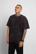Camiseta Oversize Acid Wash Negro 200G