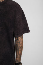 Camiseta Oversize Acid Wash Negro 200G