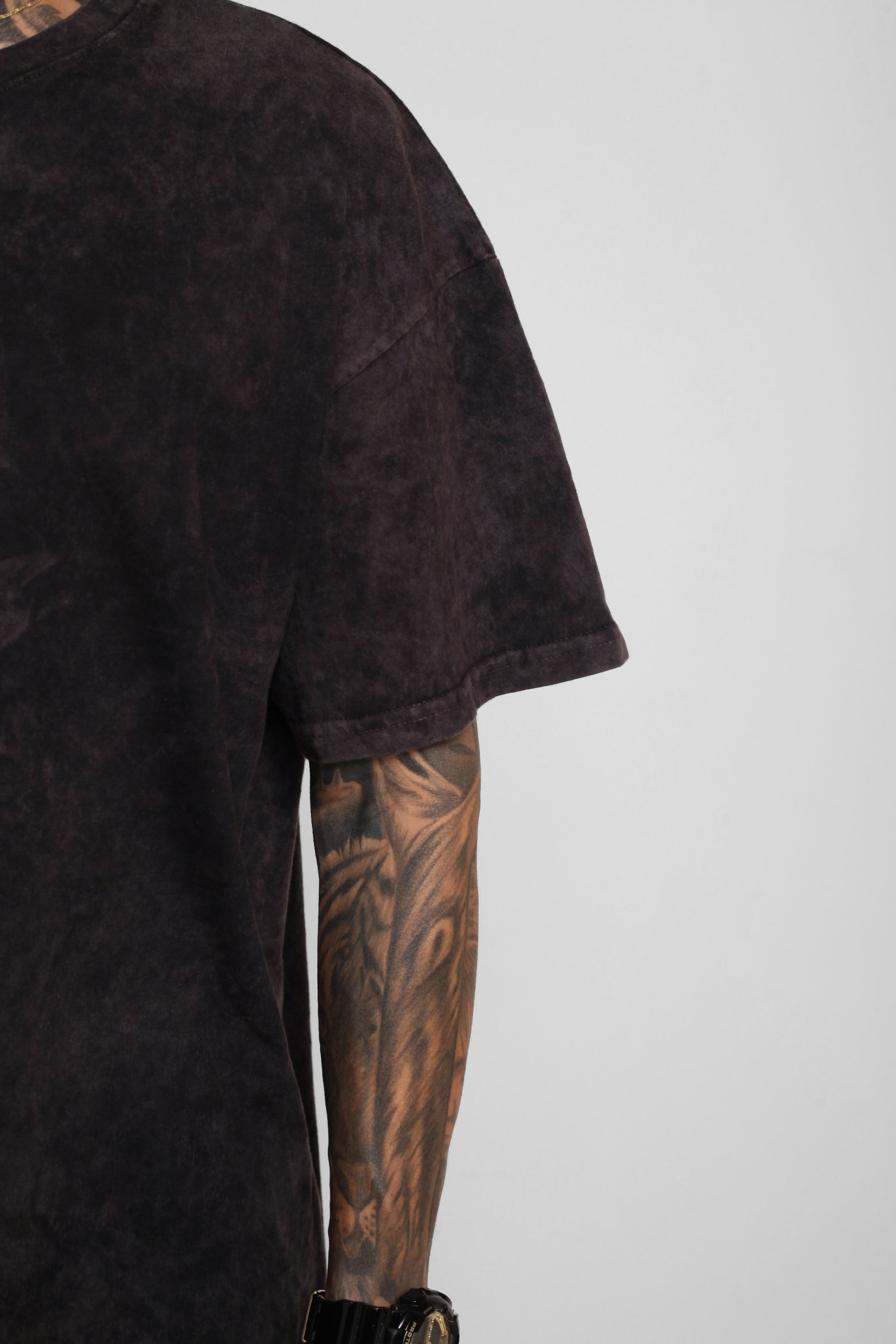 Camiseta Oversize Acid Wash Negro 200G