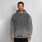 Buzo Hoodie Acid wash Negro 400G