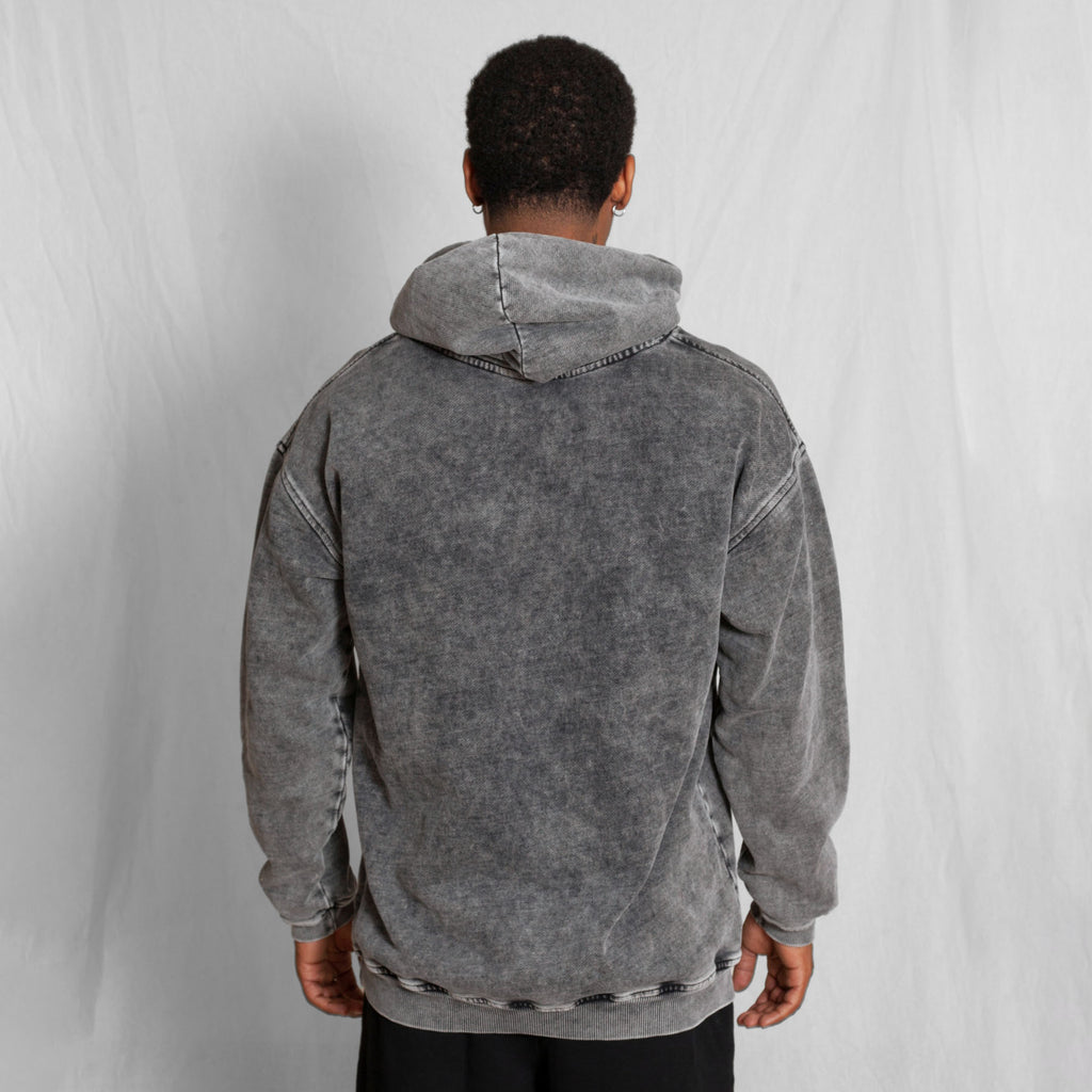 Buzo Hoodie Acid wash Negro 400G
