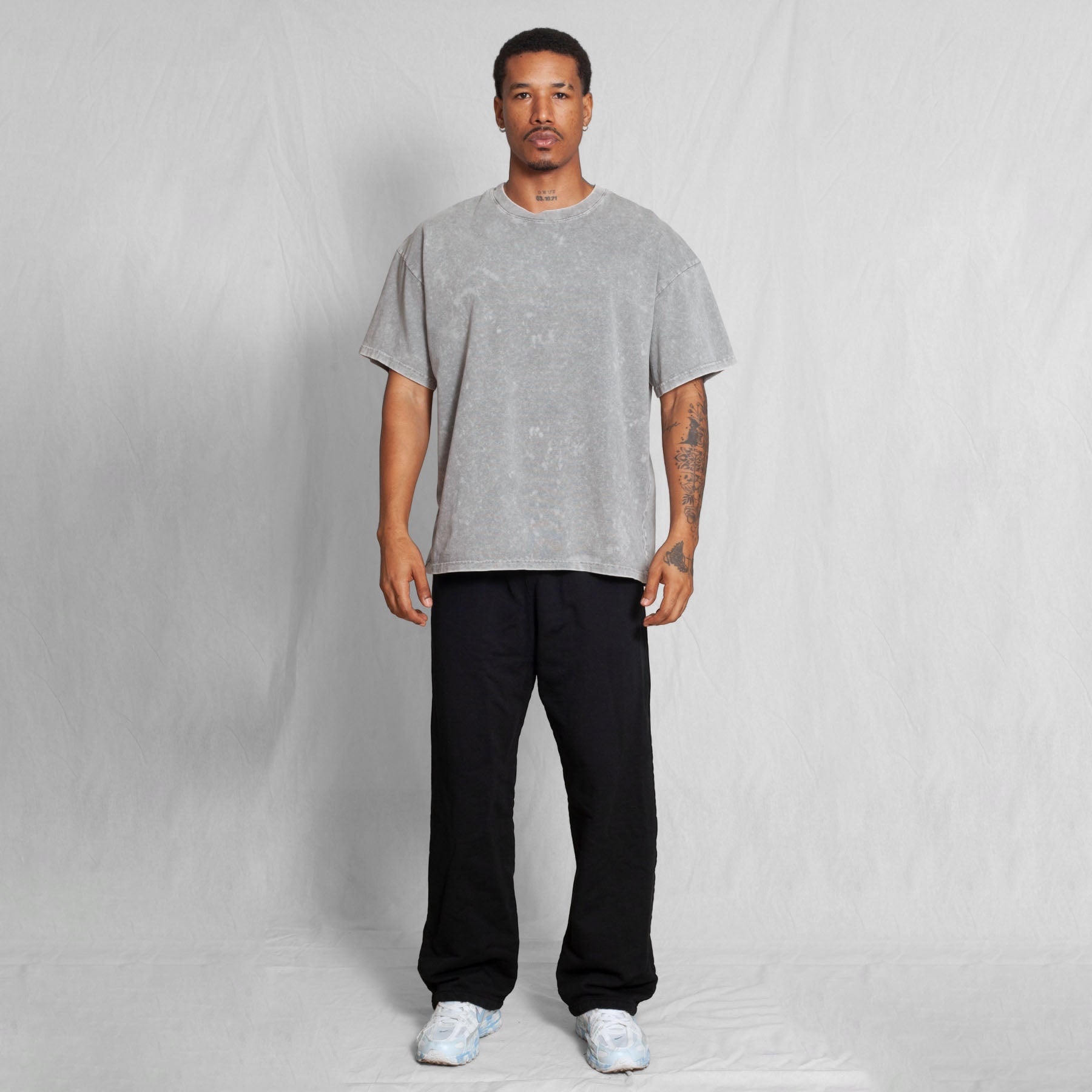 Camiseta Oversize Acid Wash Gris 250G