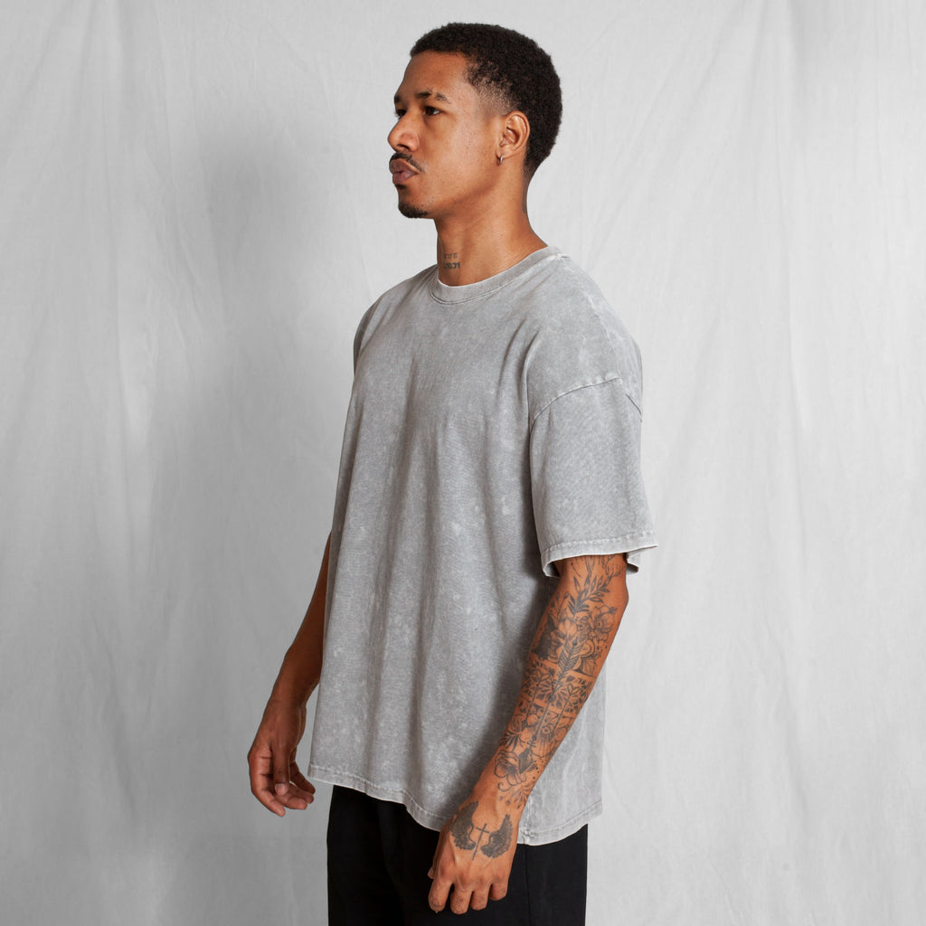 Camiseta Oversize Acid Wash Gris 250G