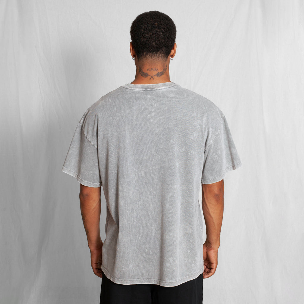 Camiseta Oversize Acid Wash Gris 250G