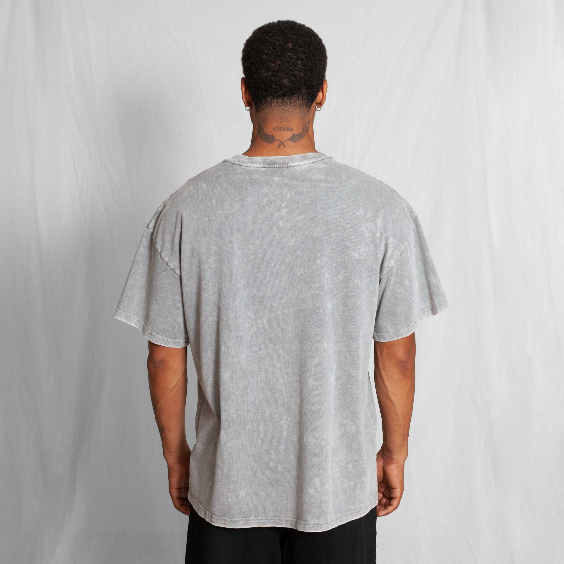 Camiseta Oversize Acid Wash Gris 250G